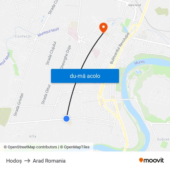 Harta de Hodoș către Arad Romania