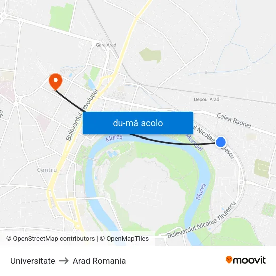 Harta de Universitate către Arad Romania