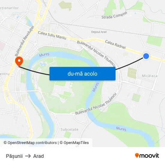 Harta de Pășunii către Arad