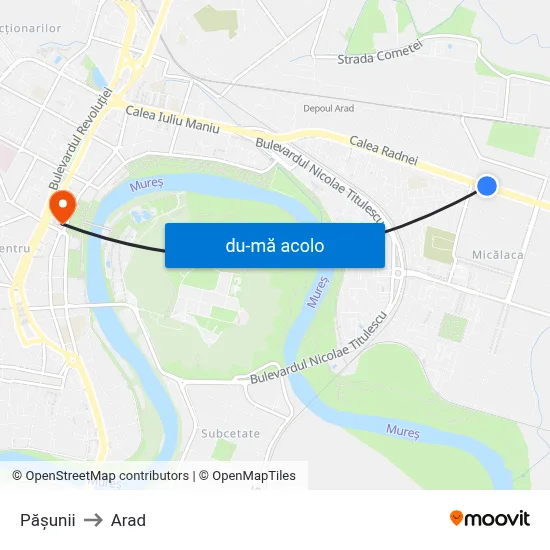 Harta de Pășunii către Arad