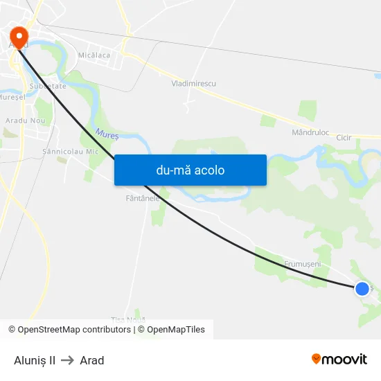 Harta de Aluniș II către Arad