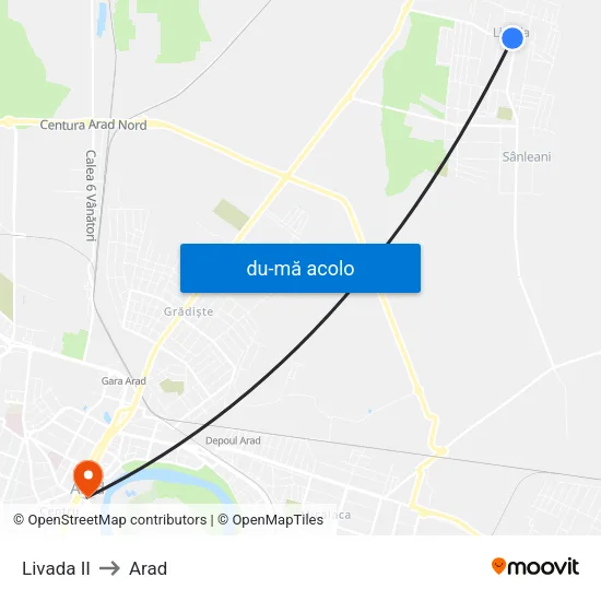 Harta de Livada II către Arad