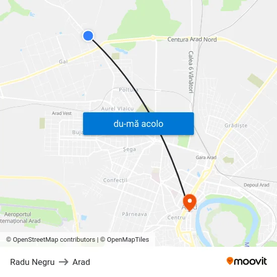 Harta de Radu Negru către Arad