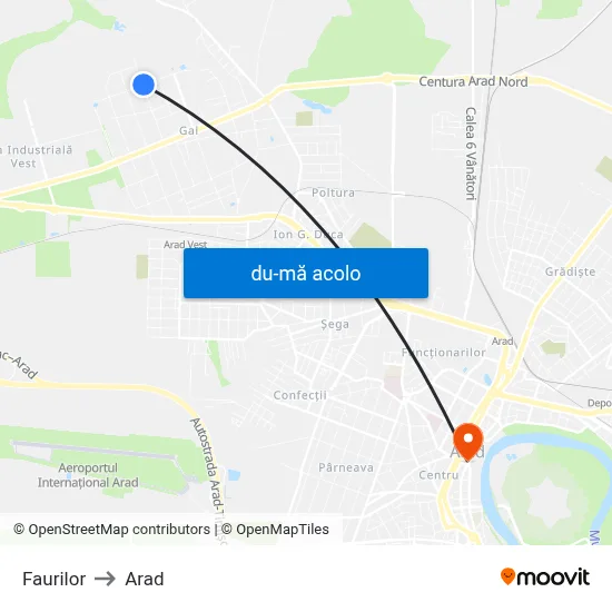 Harta de Faurilor către Arad