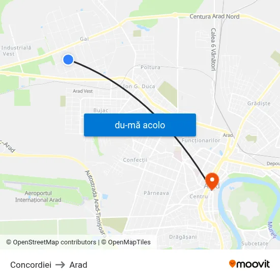 Harta de Concordiei către Arad