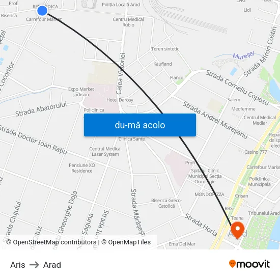 Harta de Aris către Arad