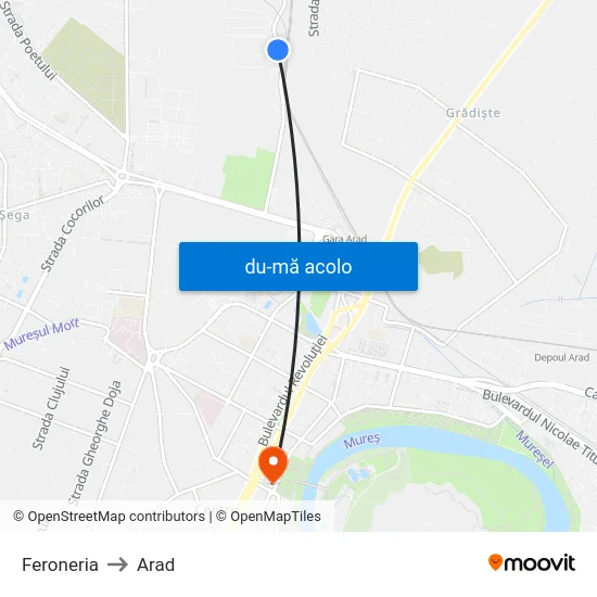 Harta de Feroneria către Arad