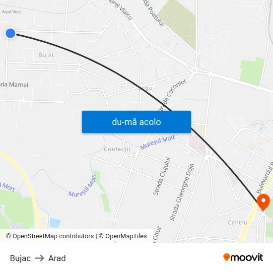 Harta de Bujac către Arad