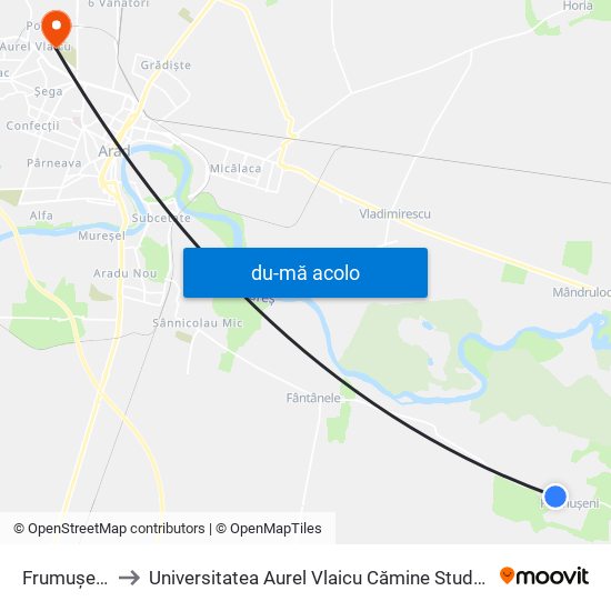 Harta de Frumușeni I către Universitatea Aurel Vlaicu Cămine Studențești
