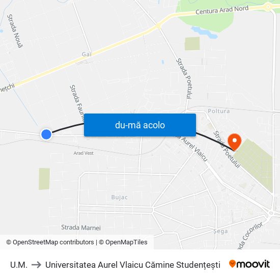 Harta de U.M. către Universitatea Aurel Vlaicu Cămine Studențești