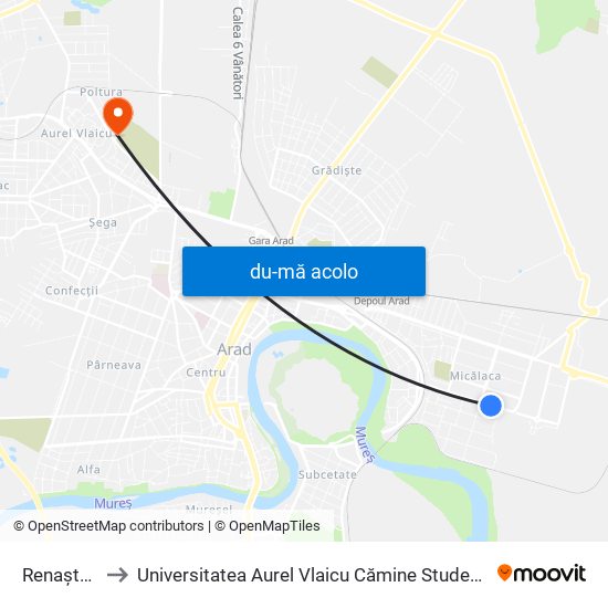 Harta de Renașterii către Universitatea Aurel Vlaicu Cămine Studențești