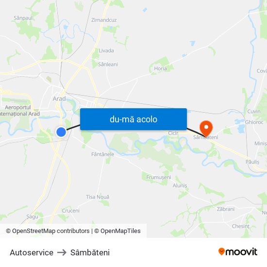 Harta de Autoservice către Sâmbăteni