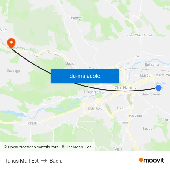 Harta de Iulius Mall Est către Baciu