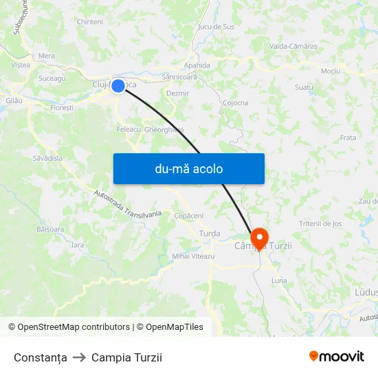 Harta de Constanța către Campia Turzii