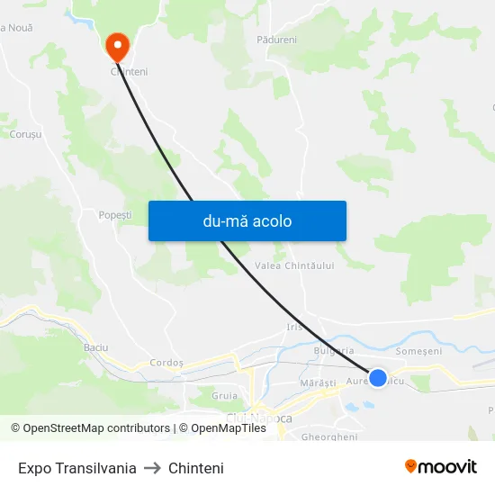 Harta de Expo Transilvania către Chinteni