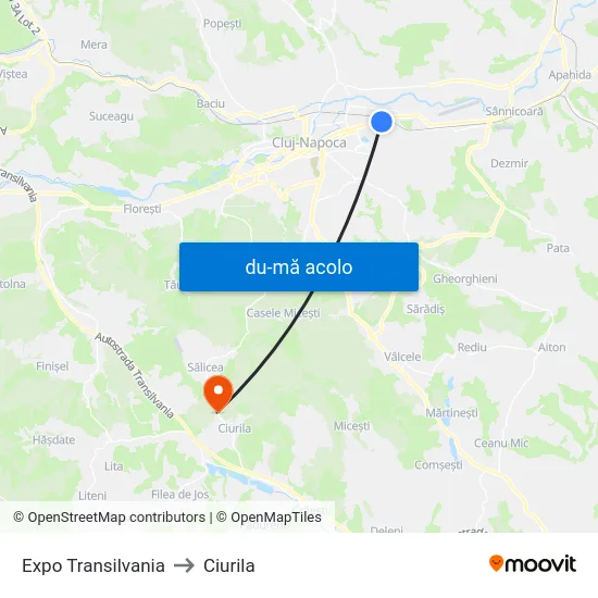 Harta de Expo Transilvania către Ciurila