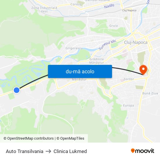 Harta de Auto Transilvania către Clinica Lukmed