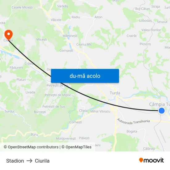 Harta de Stadion către Ciurila