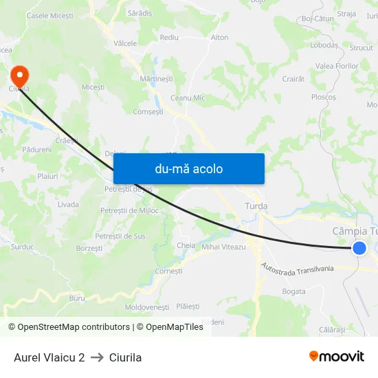 Harta de Aurel Vlaicu 2 către Ciurila