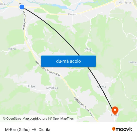 Harta de M-Rar (Gilău) către Ciurila