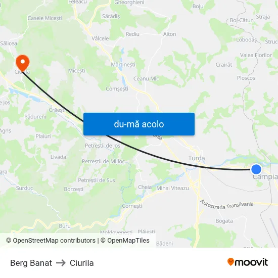 Harta de Berg Banat către Ciurila