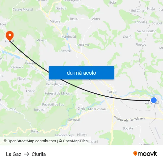 Harta de La Gaz către Ciurila