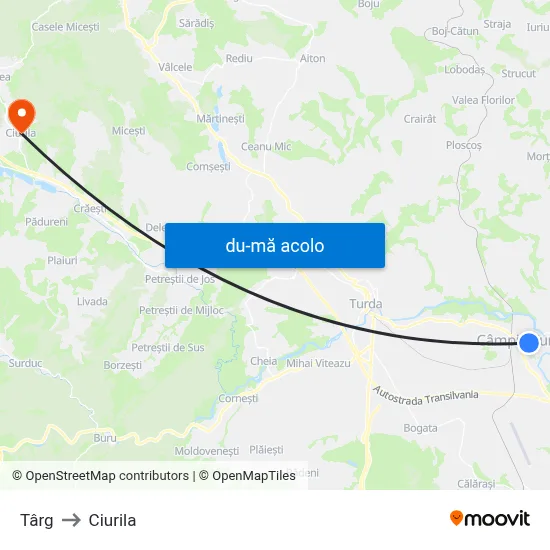 Harta de Târg către Ciurila