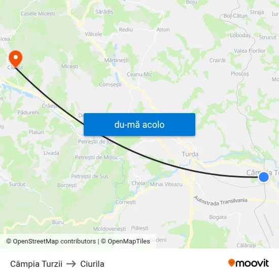 Harta de Câmpia Turzii către Ciurila