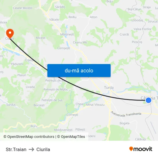 Harta de Str.Traian către Ciurila