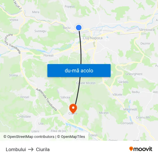 Harta de Lombului către Ciurila