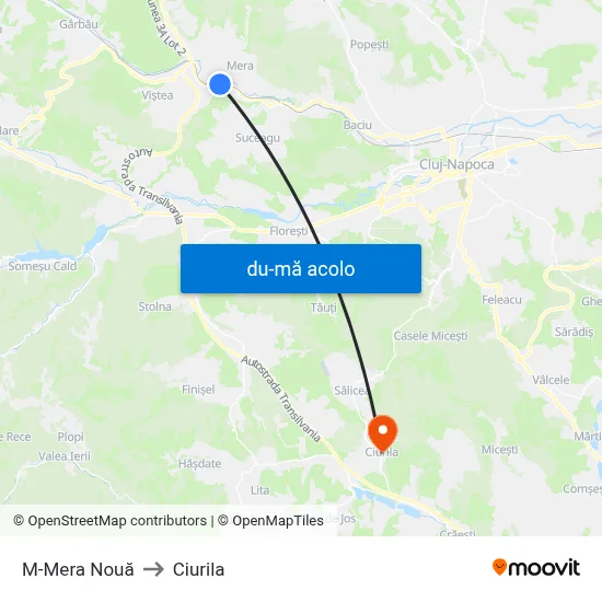 Harta de M-Mera Nouă către Ciurila