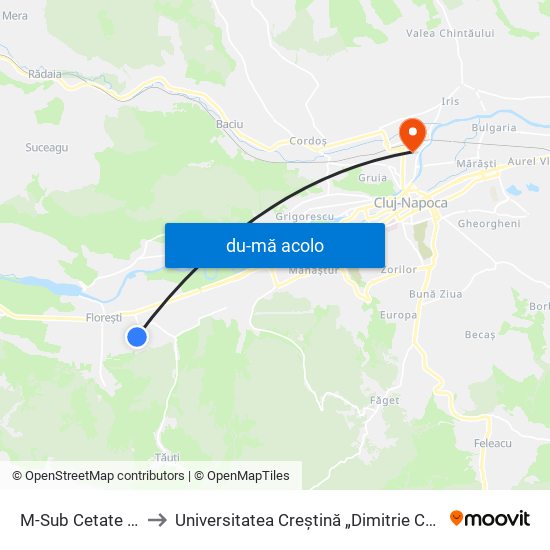 Harta de M-Sub Cetate Vest (Florești) către Universitatea Creștină „Dimitrie Cantemir” - Facultatea De Drept