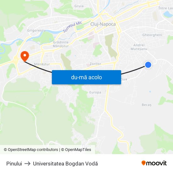 Harta de Pinului către Universitatea Bogdan Vodă