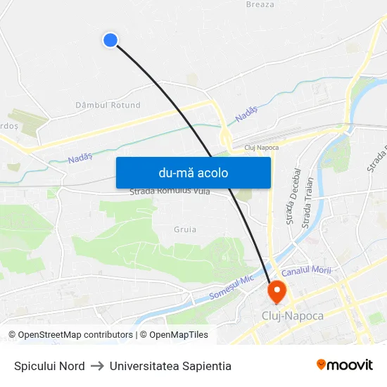 Harta de Spicului Nord către Universitatea Sapientia