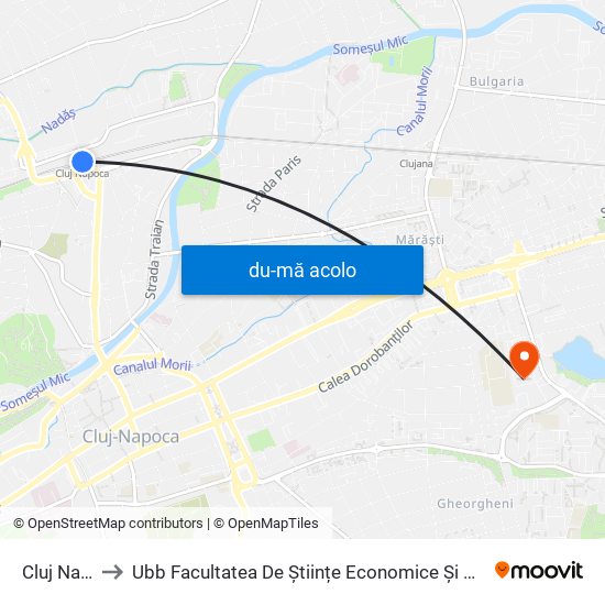 Harta de Cluj Napoca către Ubb Facultatea De Științe Economice Și Gestiunea Afacerilor