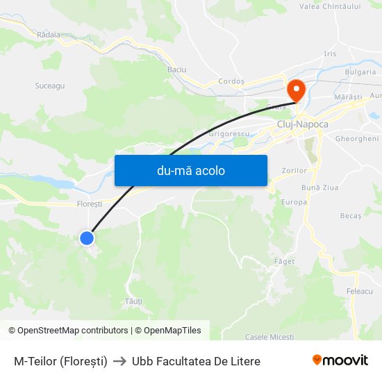 Harta de M-Teilor (Florești) către Ubb Facultatea De Litere