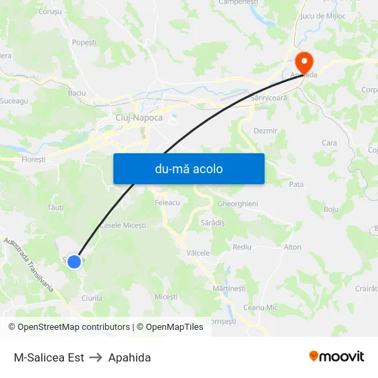 Harta de M-Salicea Est către Apahida