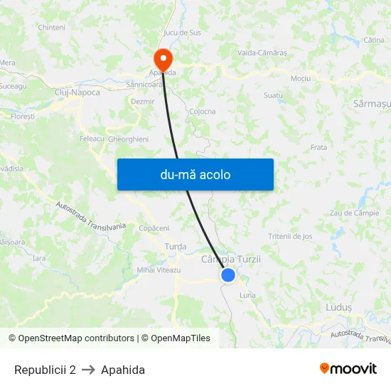 Harta de Republicii 2 către Apahida