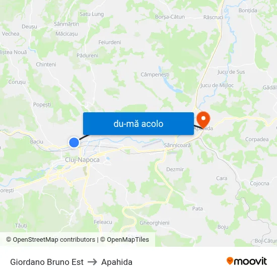 Harta de Giordano Bruno Est către Apahida