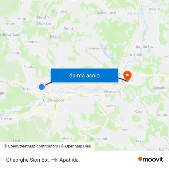 Harta de Gheorghe Sion Est către Apahida