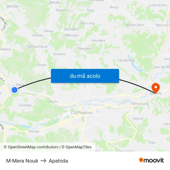 Harta de M-Mera Nouă către Apahida