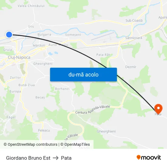 Harta de Giordano Bruno Est către Pata