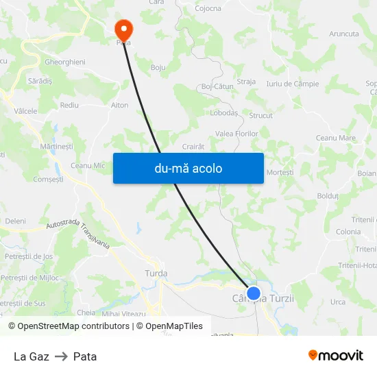 Harta de La Gaz către Pata
