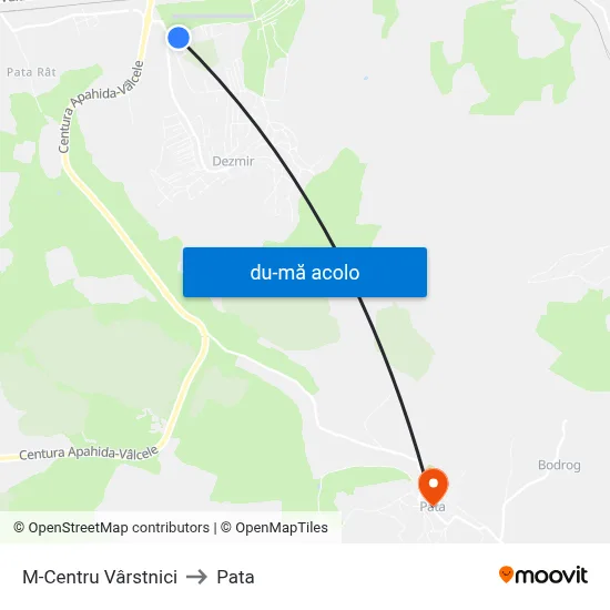 Harta de M-Centru Vârstnici către Pata