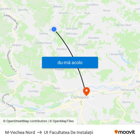 Harta de M-Vechea Nord către Ut Facultatea De Instalații