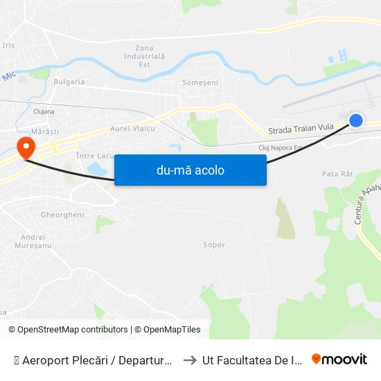 Harta de ✈ Aeroport Plecări  / Departures Terminal către Ut Facultatea De Instalații