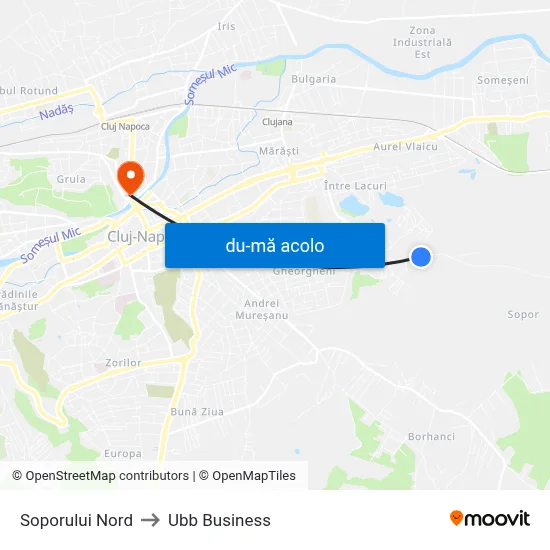 Harta de Soporului Nord către Ubb Business