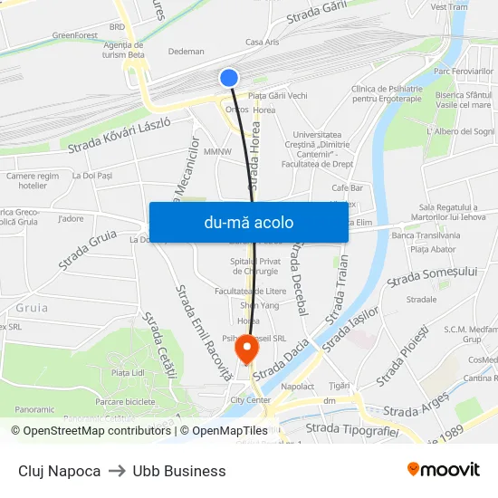 Harta de Cluj Napoca către Ubb Business