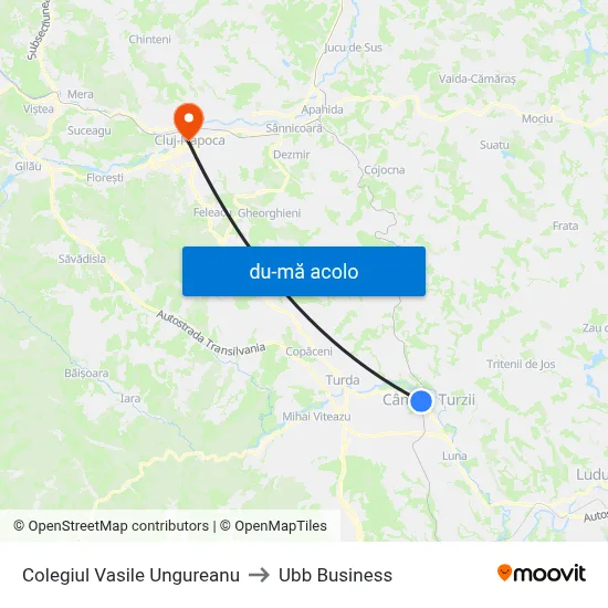 Harta de Colegiul Vasile Ungureanu către Ubb Business