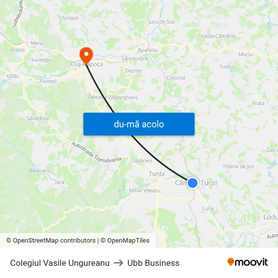 Harta de Colegiul Vasile Ungureanu către Ubb Business